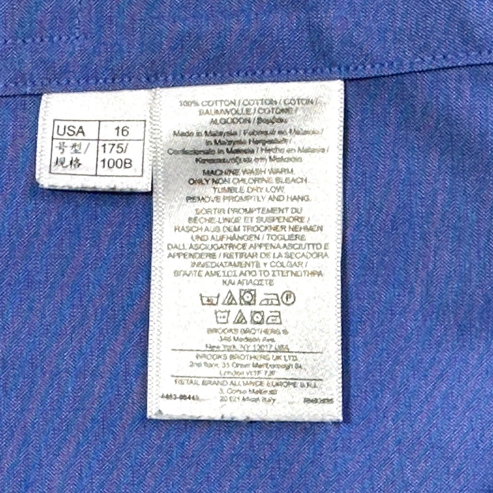 BROOKS BROTHERS men’s shirt long sleeve size 16 - 35 Classic - Picture 8 of 12